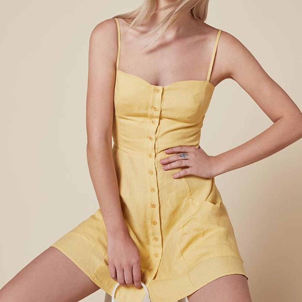 Reformation Yellow Amery Dress